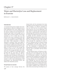 Water and Electrolyte Loss and Replacement in Exercise