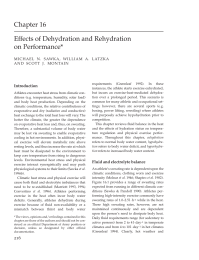 Effects of Dehydration and Rehydration on Performance