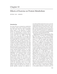 Effects of Exercise on Protein Metabolism