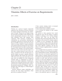 VitaminsEffects of Exercise on Requirements