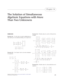 The Solution of Simultaneous Algebraic Equations with More Than Two Unknowns10pt