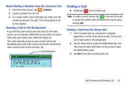 Galaxy S4. Ending a Call