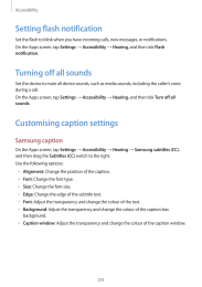 Galaxy-S5. Customising caption settings