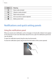 Galaxy-S5. Notifications and quick setting panels