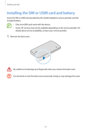 Galaxy-S5. Installing the SIM or USIM card and battery