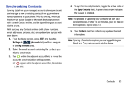 Samsung Galaxy Light. Synchronizing Contacts