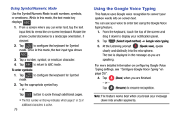 Samsung Galaxy Light. Using the Google Voice Typing