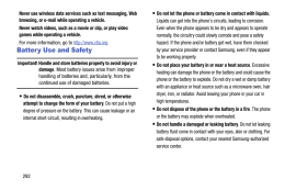 Samsung Galaxy Light. Battery Use and Safety