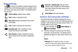 Samsung Galaxy Light. Camera and Camcorder Settings