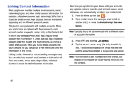 Samsung Galaxy Light. Linking Contact Information