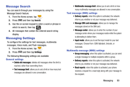 Samsung Galaxy Light. Messaging Settings