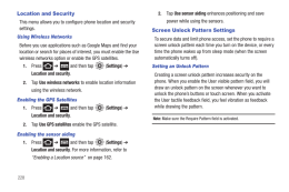 Samsung T769 Galaxy S Blaze. Screen Unlock Pattern Settings