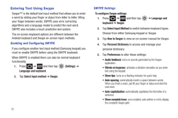 Samsung T769 Galaxy S Blaze. Entering Text Using Swype