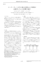 インターネット広告の提示位置および時間が 記憶率に与える影響の検討