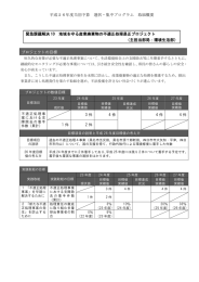 平成26年度当初予算 選択・集中プログラム 取組概要 プロジェクトの