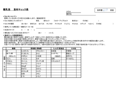 離乳食 食材チェック表