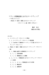 フランス保険経営におけるマーケティング・マネジメント