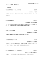 その他の主な新規・臨時経費など