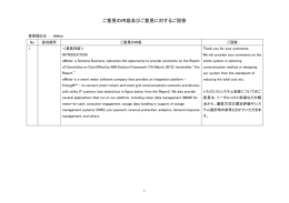 ご意見の内容及びご意見に対するご回答