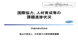 国際協力、人材育成等の 課題進捗状況