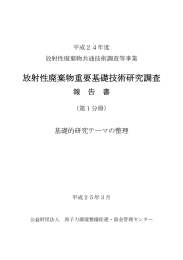 放射性廃棄物重要基礎技術研究調査