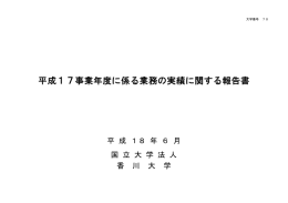 平成17事業年度に係る業務の実績に関する報告書