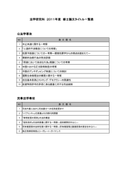 公法学専攻 民事法学専攻 法学研究科 2011年度 修士論文タイトル一覧表