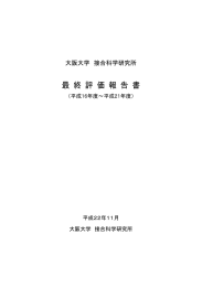 最終評価報告書 - 接合科学研究所 - Osaka University