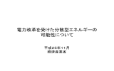 電力改革を受けた分散型エネルギーの 可能性について