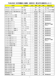 平成26年度 科目等履修生・聴講生 提供科目一覧【全学共通教育センター】