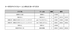 トータスナイトリレー レンタル E カードリスト