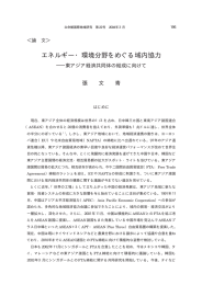 エネルギー・環境分野をめぐる域内協力― 東アジア経済