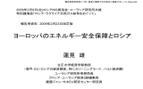 （立正大学経済学部教授）「ヨーロッパのエネルギー安全保障とロシア」