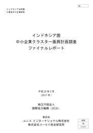 JICA ｲﾝﾄﾞﾈｼｱ国～ﾌｧｲﾅﾙﾚﾎﾟｰﾄ_本文（和）