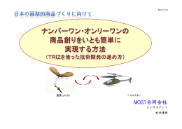 ナンバーワン・オンリーワンの 商品創りをいとも簡単に実現する