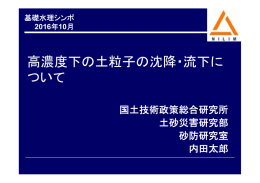 高濃度下の土粒子の沈降・流下について