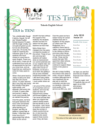 TES Newsletter Vol.31 July 2016