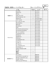 【施設名：長居トレーニングセンター 】トレーニングマシン一覧