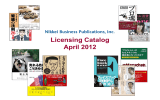 Licensing Catalog April 2012
