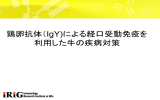 鶏卵抗体（IgY)による経口受動免疫を 利用した牛の疾病対策