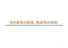 空き家等の除雪、除却等の事例