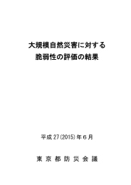 大規模自然災害に対する 脆弱性の評価の結果