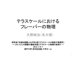 テラスケールにおける フレーバーの物理