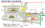 豊洲市場の場内車両の動線図