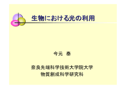 生物における光の利用 - 奈良先端科学技術大学院大学支援財団