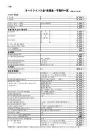 オークション入会・保証金・手数料一覧