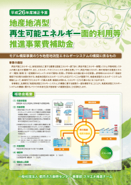 地産地消型 再生可能エネルギー面的利用等 推進事業費補助金 地産地