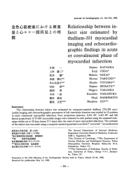 急性心筋梗塞における梗塞 量と心エコー図所見との相 関