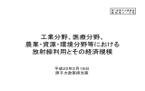 工業分野、医療分野、 農業・資源・環境分野等における