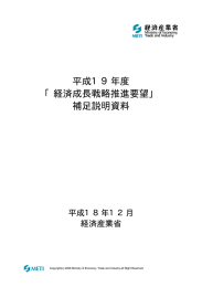 平成19年度 「経済成長戦略推進要望」 補足説明資料